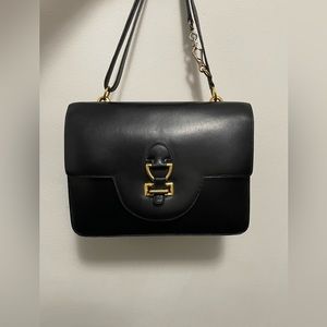 HERMES SAC SANDRINE BLACK BOX GOLD PLATED HARDWARE